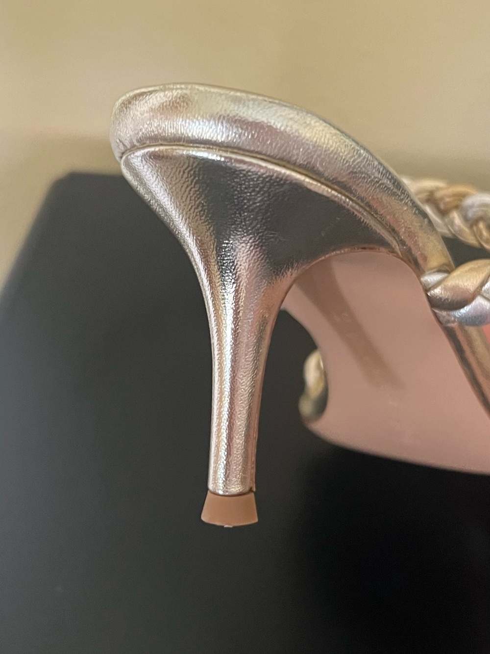 Gianvito Rossi Marley Metallic Gold Braided Double-Strap Slide Sandals - Picture 10 of 10